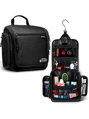 Travel Toiletry Bag for Men - Large Dopp Kit (10.6"x10.6"x3.2") - Hanging Bag